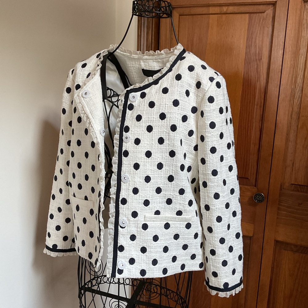 NWT Women's J Crew Polka Dot Ladies Jacket, Size 4 - Picture 2 of 7